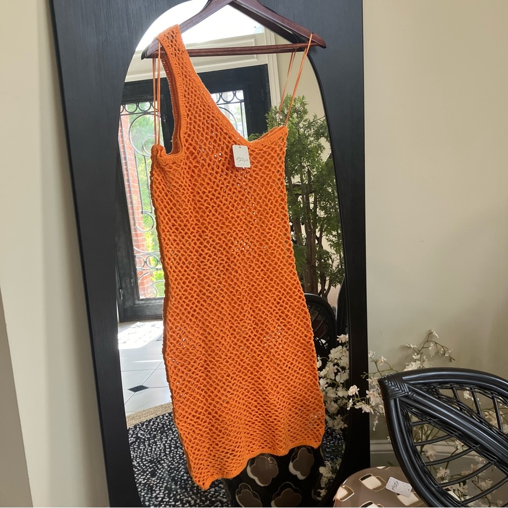 Free People Catch Me Fauxchet Midi Dress Swimsuit Coverup Sz M NWT